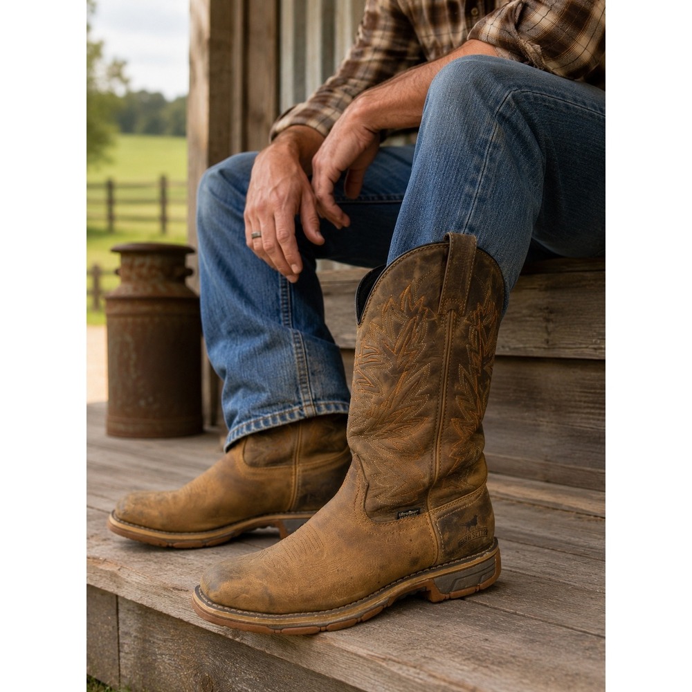Irish Setter Marshall Wellington Mens 9 D Waterproof Western Work Boots Brown